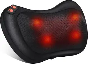 Shiatsu Massage Cushion with 3D Rotating Massage Heads and Infrared Heat Function Masseur Massage for Neck Shoulder Back in Office Home