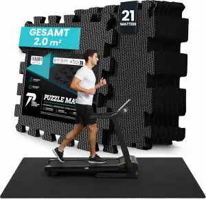 Bodenschutzmatte Fitness【Set mit 21 Matten】EVA Fitnessmatte rutschfest - Sportmatte Gymnastikmatt...