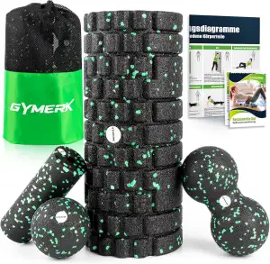 Faszienrolle Set mit 3D-Texturmassage, Enthält Anweisungen und Poster in Deutsch