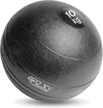 4FIZJO Medizinball zum Trainieren, PVC-verstärktes Material, Gefüllt mit Sand & Eisenspänen, mit Griffiger Oberfläche, rutschfest, Gewichtsball, Fitnessball, Slamball, Trainingsball, Schwarz