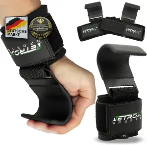 Netrox - Zughaken Zughilfen für Krafttraining - Metall Haken - schwere Gewichte - für Kreuzheben,...