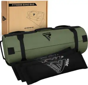 RDX Gewichtssack für Fitness Krafttraining, Ungefüllten Power Bag mit 8 Griffe, Core Sandbag Gewichtete, 2-90 KG Sandsack Ideal für Viele Functional Training Running Rucking Strongman Lifting Workout