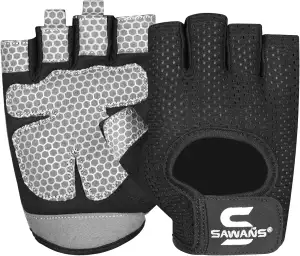 SAWANS Gym Handschuhe für Damen und Herren - Atmungsaktive Handschuhe für Damen - Silikon rutschf...