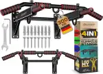 KESSER® 4in1 Klimmzugstange zur Wandmontage rutschfesten Griffen zusätzliche Funktion für Seile R...