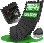 AthleticPro Bodenschutzmatte Sets mit [30x30cm] oder [60x60cm] extra dicke Bodenmatten [20% mehr Schutz] - Rutschfeste Schutzmatten für Fitnessraum