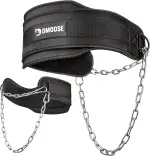 DMoose Dip-Gürtel für Kraftdreikampf mit 36" Stahl Kette - Weight Lifting Belt für Klimmzüge & Kniebeugen, Gewichthebergürtel für Herren & Frauen - Gewichtsgürtel mit bequemer Neopren-Stütze
