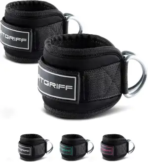Fitgriff® Fußschlaufen V3 - für Fitness Training am Kabelzug - (2 Stück) Ankle Straps für Frauen und Männer
