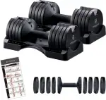 BYZOOM FITNESS Adjustable Dumbbell Set of 2, Verstellbare Hanteln 5 KG Paar Kompakt und platzspar...