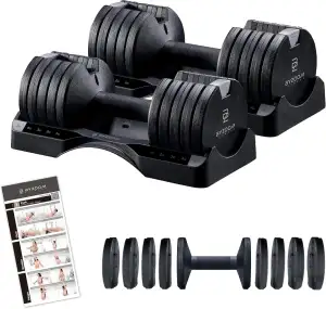 BYZOOM FITNESS Adjustable Dumbbell Set of 2, Verstellbare Hanteln 5 KG Paar Komp