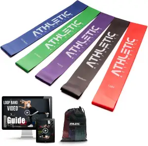 Premium Fitness Band Set [Fitnessbänder Sets + Tasche und Übungsanleitung] - Widerstandsbänder, Gymnastikbänder, Resistance Bands, Trainingsbänder, Loop Bänder, Mini Bands