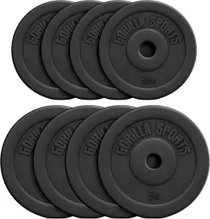 GORILLA SPORTS® Hantelscheiben - Einzeln/Set, 1,25kg, 2,5kg, 5kg, 7,5kg, 10kg, 15kg, 27,5kg, 30kg...