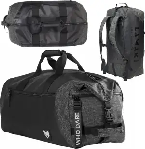 Lamaki Sporttasche Herren & Damen 45L Duffle Bag - Multifunktional 2-in-1 Sporttasche mit Rucksackfunktion & Schuhfach - Weekender Trainingstasche - Ideal für Alltag, Sport & Reisen