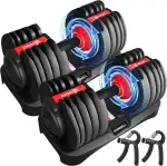 HAKENO 2x24/40kg Verstellbare Hanteln 15 in 1 Hantelset Einstellbare Platzsparende Hanteln, Kraftraining und Heimtraining Variable Gewichte platzsparend（24-40kg）