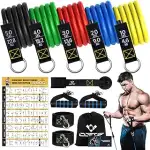 Resistance Bands Widerstandsbänder Set, 5 Fitnessbänder Expander Tube Bands, Fitnessband mit Groß...
