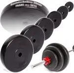 C.P. Sports Hantelscheiben 30mm | Paare 0,5KG bis 20KG oder Sets 26KG / 52KG | Kunststoff mit Zementfüllung | Gewichte für Krafttraining, Fitness, Bodybuilding, Gewichtheben, Hanteltraining, Home Gym