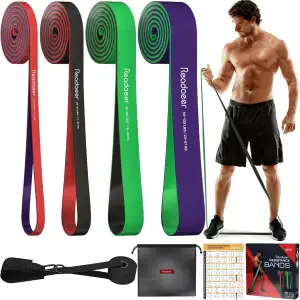 Fitnessbänder Set mit Türanker & Aufbewahrungstasche, Zweiseitig Zweifarbig für 