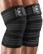 Mava Sports Kniebandage für Männer und Damen (Paar); Kniestütze für Cross Training, Gewichtheben, Powerlifting; 183 cm elastische Unterstützung