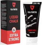 VIA FORTIS Liquid Chalk – Flüssigkreide für maximalen Grip beim Sport – Schnell trocknend, extrem ergiebig und lang haltend – Für Calisthenics, Bouldern, Klettern, Pole UVM