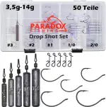 Paradox Fishing Drop Shot Blei Set - 25 Stück (3,5g/5g/7g/10g/14g) Je 5 Stück Mit Box - Jigköpfe Cheburashka Angel Blei