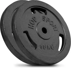 Hop-Sport Gusseisen Hantelscheiben Set 20 kg mit 31 mm Lochdurchmesser, ideal fü