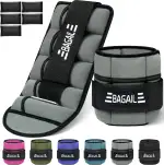 BAGAIL Verstellbare Knöchelgewichte 2er Pack, mit abnehmbaren Sandsäcken, tragbare Handgelenk - und Knöchelgewichtsriemen, 0,4-1,6kg pro Riemen, 15-31cm Umfang, ideal für Krafttraining und Cardio