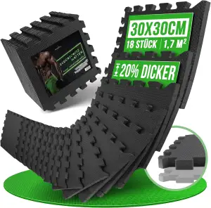 AthleticPro Bodenschutzmatte Sets mit [30x30cm] oder [60x60cm] extra dicke Boden