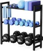 3-stöckiges verstellbares Hantelständer–Robuster Hantelregal mit 180 kg Tragfähigkeit für Hanteln und Kettlebells