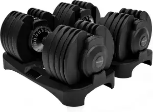 BRAINGAIN Verstellbares Kurzhantel-Paar, 15 in 1 (24kg) Gewichtsstufen, Smart-Cl