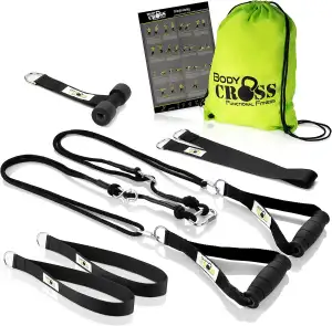 PREMIUM Schlingentrainer Made in Germany, Slingtrainer Krafttraining Set für zuhause & außen mit Türanker, Poster, Trainingsplan, Befestigungsschlaufe