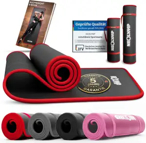 NEOLYMP extra dicke Fitnessmatte rutschfest inkl. Tragegurt & E-Book – Yogamatte