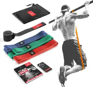 Fitnessband Pull Up Resistance Band, Klimmzughilfe + Trainings-eBook - DAS Klimm