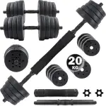C.P. Sports 2in1 Kurzhantel – Langhantel Set 20kg / 30kg / 40kg | Hantelscheiben – Gewichte – Hantelstangen | verstellbare Hanteln – Hantelset für Krafttraining, Fitness, Home Gym
