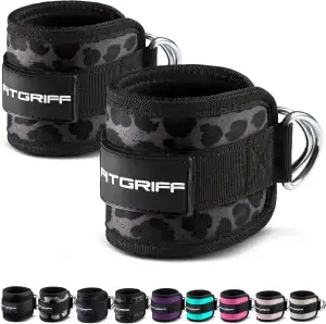 Fitgriff® Fußschlaufen V1 (gepolstert) - für Fitness Training am Kabelzug - (2 Stück) Ankle Straps für Frauen und Männer