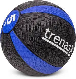 trenas Medizinball - Gummi - 1 kg - 1,5 kg - 2 kg - 3 kg - 4 kg - 5 kg - Robuster und Griffiger Ball - Ideal für Fitness und Sport