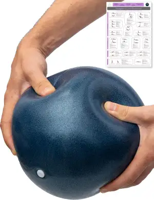 Pilates Ball rutschfest - Soft Pilatesball 23cm - Physio-Therapieball - Gymnastikball klein - BPA-frei, Phtalat-frei, Belastbar +Übungen - als Pilates Zubehör & Yoga