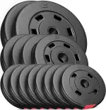 Hop-Sport Hantelscheiben Set 30 kg | Kunststoff Gewichtsscheiben|Bohrung Ø 30/31 mm | für Langhantel & Kurzhantel | bodenschonend | Krafttraining zuhause