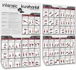 intensic SPORTS Kurzhantel Workout Poster Set | 60 Fitness-Übungen für Hantel-training Muskelaufbau Motivation Homeworkout Fitnessraum Fitness-training zuhause Trainingsplan Dumbbell Sport-poster
