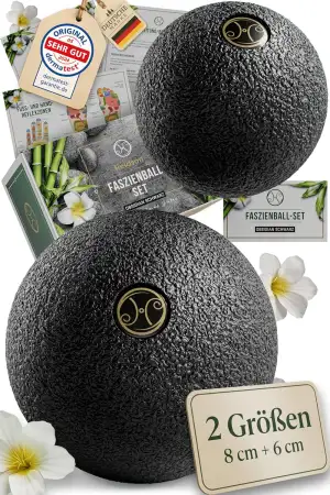 HELDSON® Premium Faszienball klein 2er Set [6cm & 8cm] - Faszien Ball hart - Fas