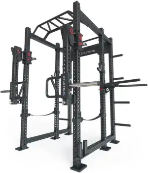 Atletica R8-Strike Power Rack | 6-Pfosten-Rack mit Jammer Arms, J-Hooks, Safety