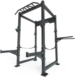 Atletica R8-Soundwave Power Rack | 4 J-Hooks, Safety Straps, Spotter Arms, Logo