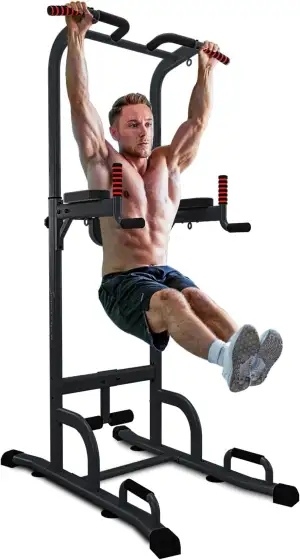 Sportstech 7in1 Power Tower PT300 als Dip Station & Kraftturm, multifunktionale
