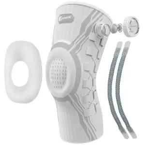 Kuangmi Kniebandage mit Drehknopf (verstellbar) - Für Schmerzlinderung, Sport, G
