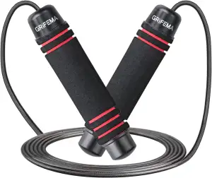 GRIFEMA Springseil, Speed Rope Verstellbar mit Rutschfester Schaum Griffe, Länge