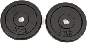 Hantelscheiben Set Gewichtsscheiben – 2x 5kg gewicht, Ø 30 mm, aus Gusseisen für
