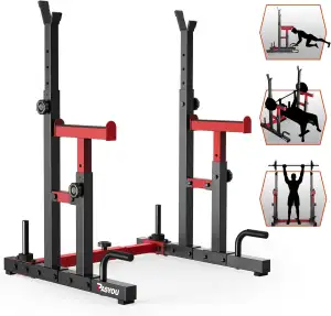 PASYOU Squat Rack Hantelständer, Multi-Funktionales Langhantelständer, Höhenvers