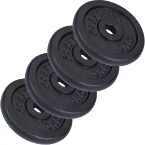 ScSPORTS 20 kg Hantelscheiben-Set, 4 x 5 kg, Gusseisen Gewichte, 30/31 mm Bohrun