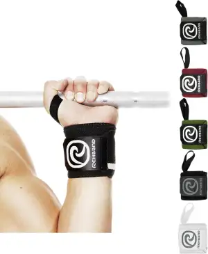 Rehband Handgelenk Bandagen Wrist Wraps für Kraftsport 45 cm, stabilisierende Gy