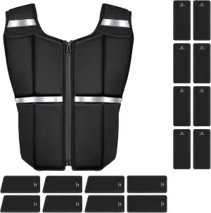 ONETWOFIT Verstellbare Gewichtsweste für Herren 20KG, Rucking-Westen zum Wandern