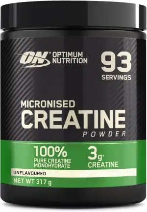 Optimum Nutrition Mikronisiertes Kreatin Pulver, Geschmacksneutral, 317g, 93 Por
