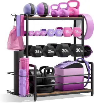 Home Gym Equipment Hantelständer, 3-stöckiger Aufbewahrungsständer für Hanteln &